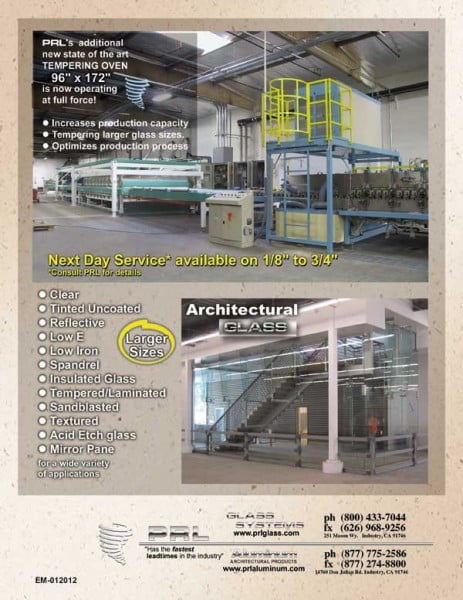 So. Californias leading tempered glass fabricator