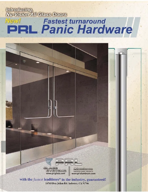 NEW! Glass Door Panic Systems PL 100 and PL 110 Series.