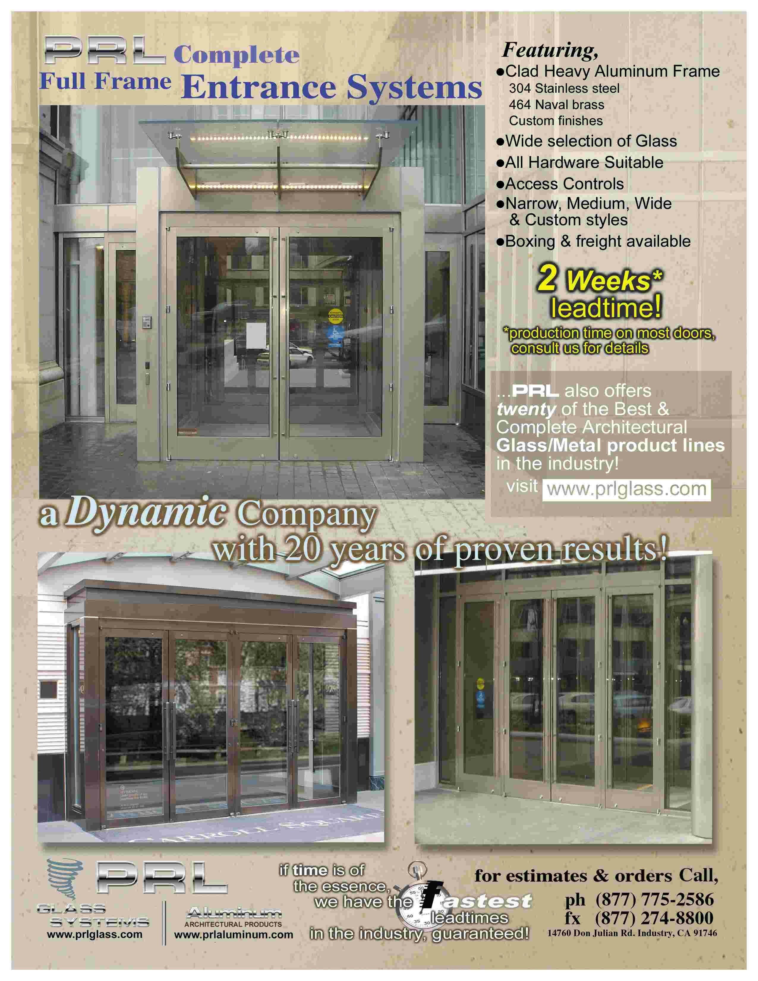 Architectural Glass and Aluminum Storefront Specifications