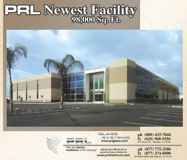 PRL Glass Systems, Inc. New home of our state of the art Laminated Glass Line, Automatic Float and Lamination Glass Cutting Lines including a 96” x 172” Tempering oven (3rd temp oven).