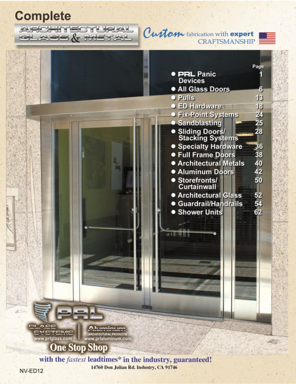 Architectural glass and metal systems and specialty hardware catalog