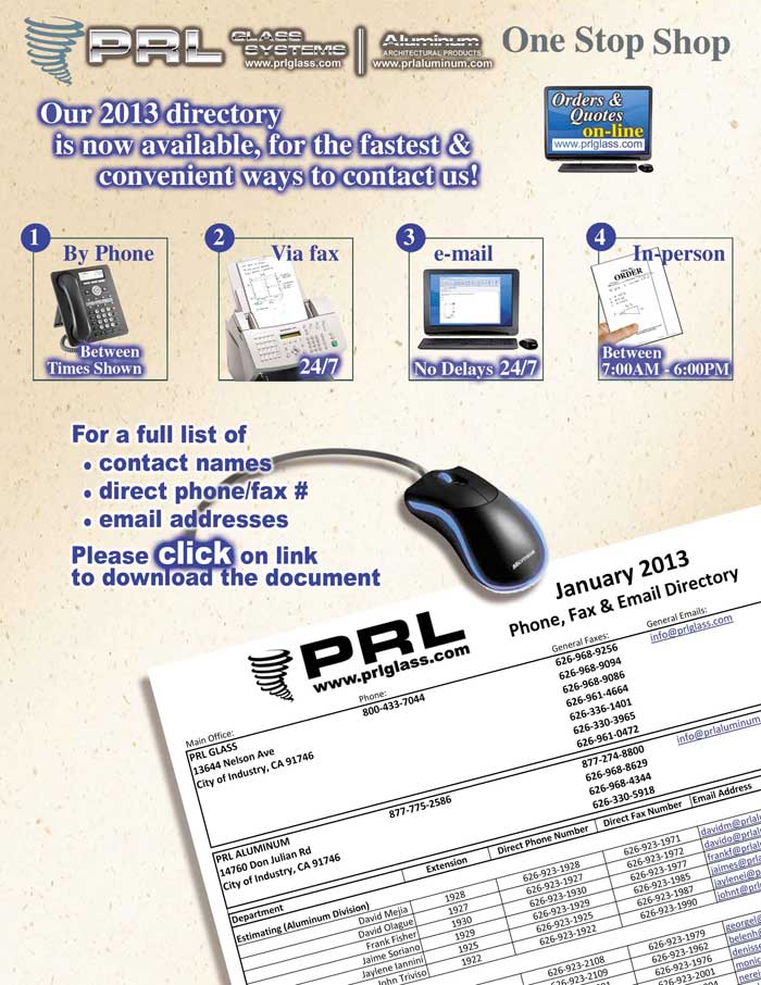 PRL New direct fax numbers