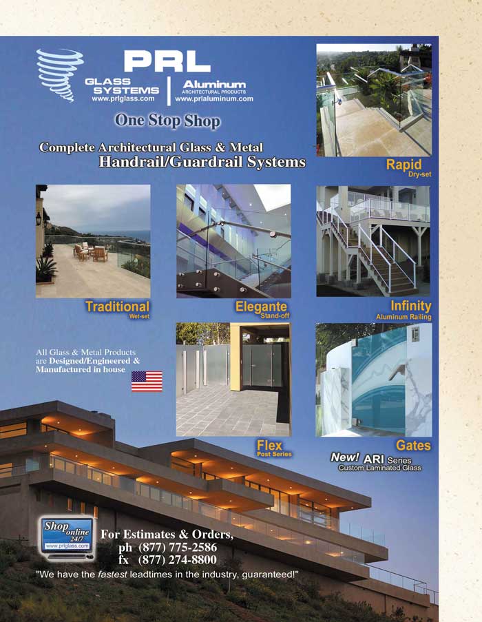 Complete glass & metal railing systems