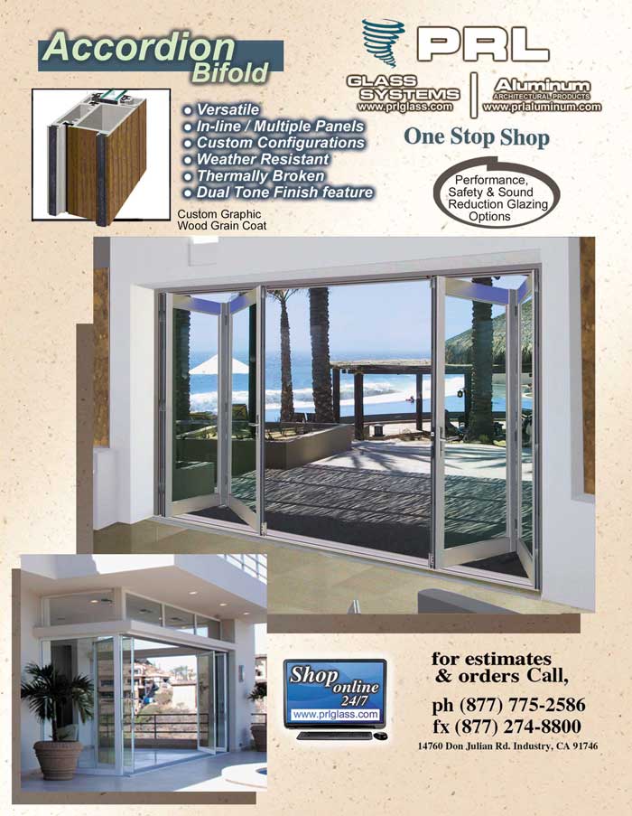 NEW Accordion Sliding Bifold Door System by PRL Glass Systems Inc