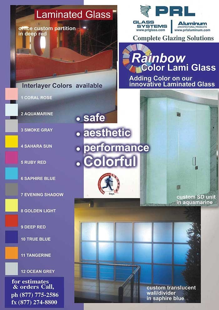 Laminated Colored Glass Design Possibilities are Nearly Endless