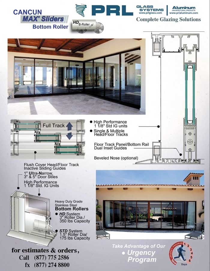 Cancun Series Bottom Rolling Sliding Doors