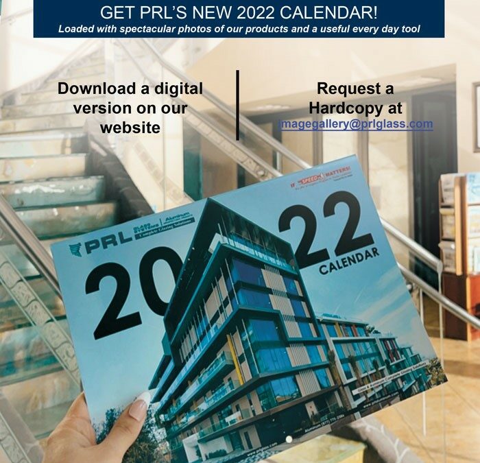 GET PRL’S NEW 2022 CALENDAR! Learn About Our Glass & Aluminum Products!
