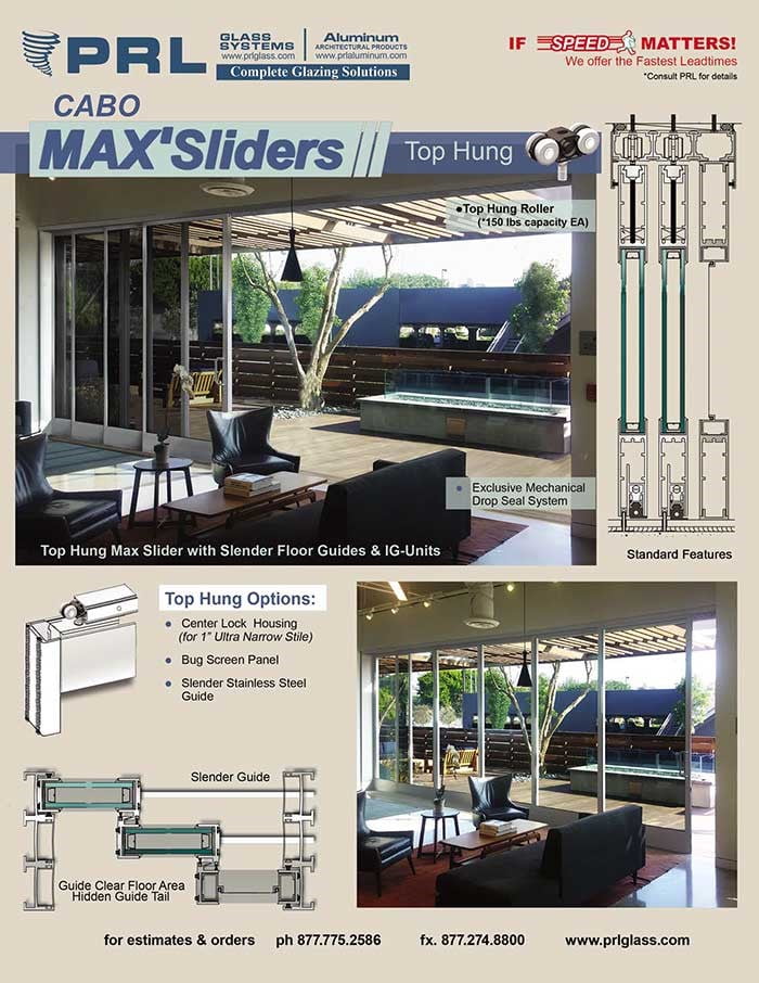 Cabo Max Series Top Hung Aluminum Sliding Door