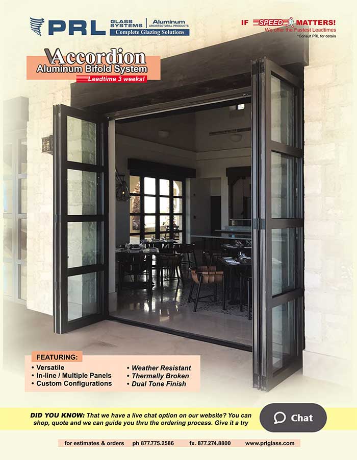 Accordion Bifold Doors. Get It All At PRL! Beauty, Energy Efficiency, & Space Saving Designs!