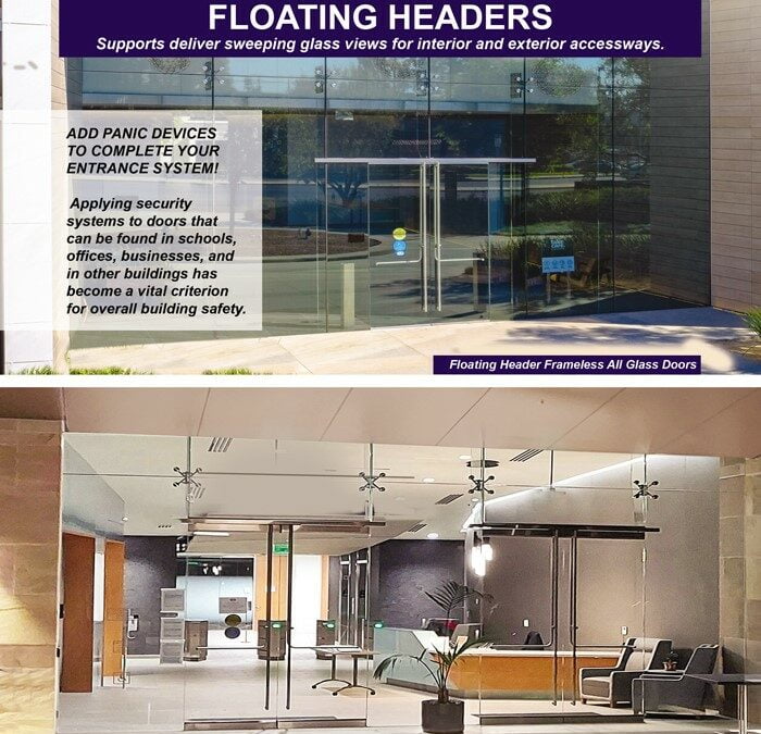 All-Glass Door FLOATING HEADERS Learn All About Them. Lengths, Finishes & More!