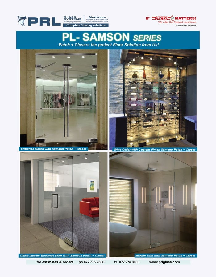 All-Glass Door Samson Patch Closers. Get Your Shallow Floor Solution from Us!
