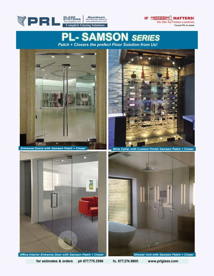 All-Glass Door Samson Patch Closers. Get Your Shallow Floor Solution from Us!