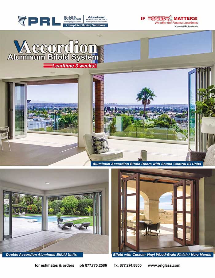 Aluminum Accordion Bifold Door Systems. Space Saving Designs & Vast Finishes at PRL