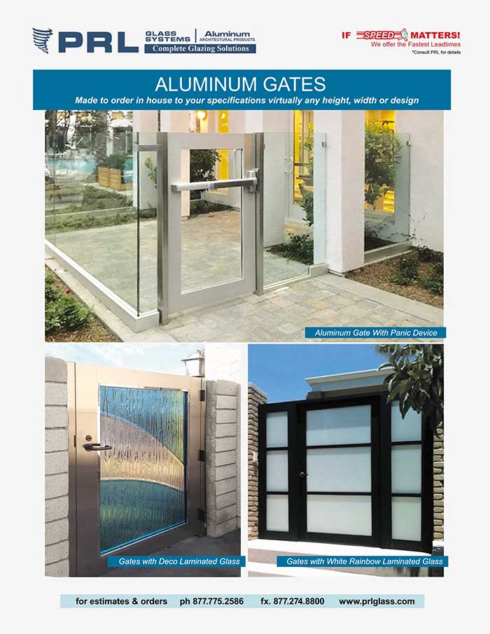 Aluminum Framed Glass Gates. Build Them Your Way at PRL! Order Endless Designs!