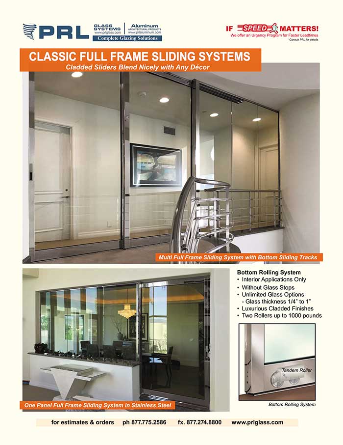 Make Your Interior Sliders Count. Count on PRL’s Classic Full Framed Sliding Doors