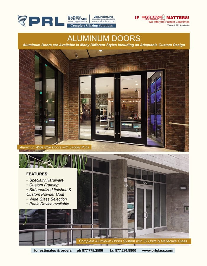 Shop Complete Aluminum Entrance Doors at PRL. Get Strength & Durability for Exterior Entrances!