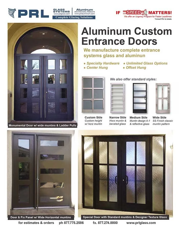 PRL’s Custom Aluminum Entrance Doors & Storefronts