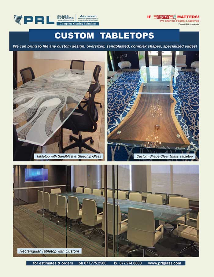 PRL’s Custom Glass Table Tops. Discover the Possibilities!