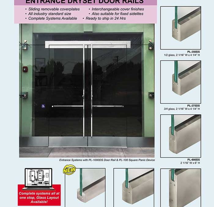 Rapid Dryset Door Rails. Order with PRL! Make All-Glass Door Installation a Breeze!