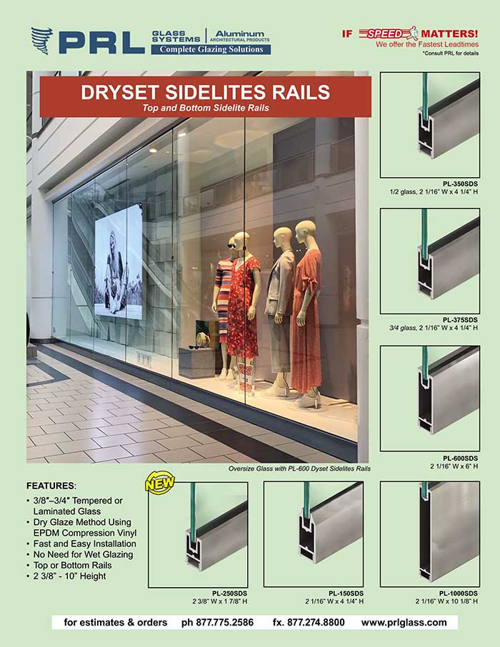 Dryset Sidelite Rails. For All-Glass Storefronts, Windows, Entry Surrounds & More!