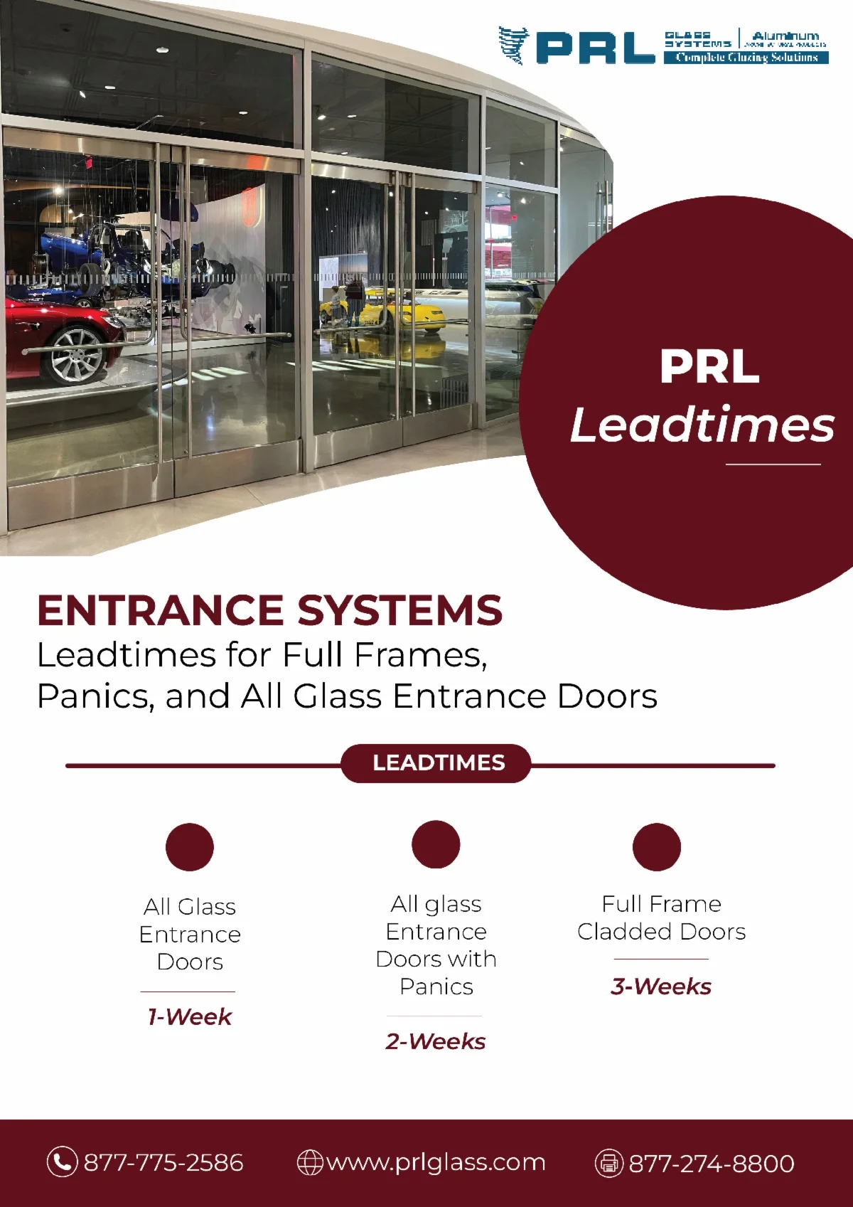 Meet Your Deadlines! Get Your Entrance Systems ASAP at PRL!