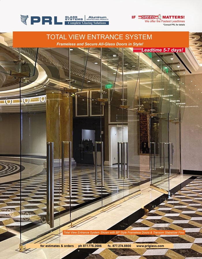 Total Vision System Hardware. Build Fully Transparent All-Glass Door Entries!