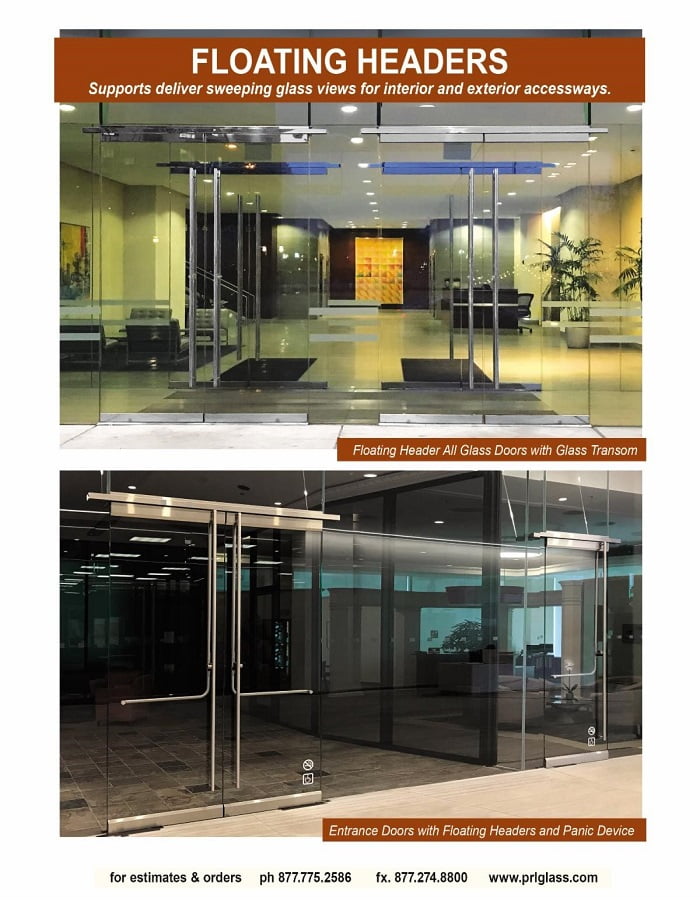 Floating Headers | Build Exquisite All-Glass Entrance Doors with PRL!