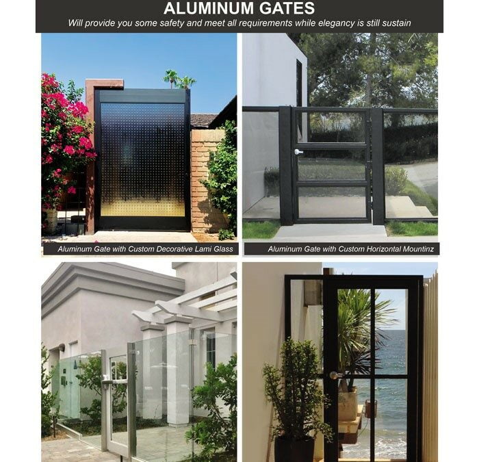 Aluminum Framed Glass Gates | Bid Standard & Custom Designs with Us!
