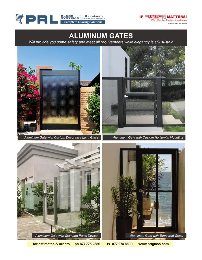 Aluminum Framed Glass Gates | Bid Standard & Custom Designs with Us!