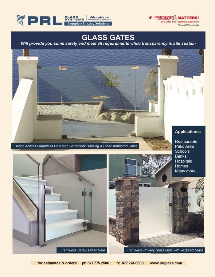 Frameless Glass Gates Stylish Outdoor Walls with Shoe Base, Posts or Rails!