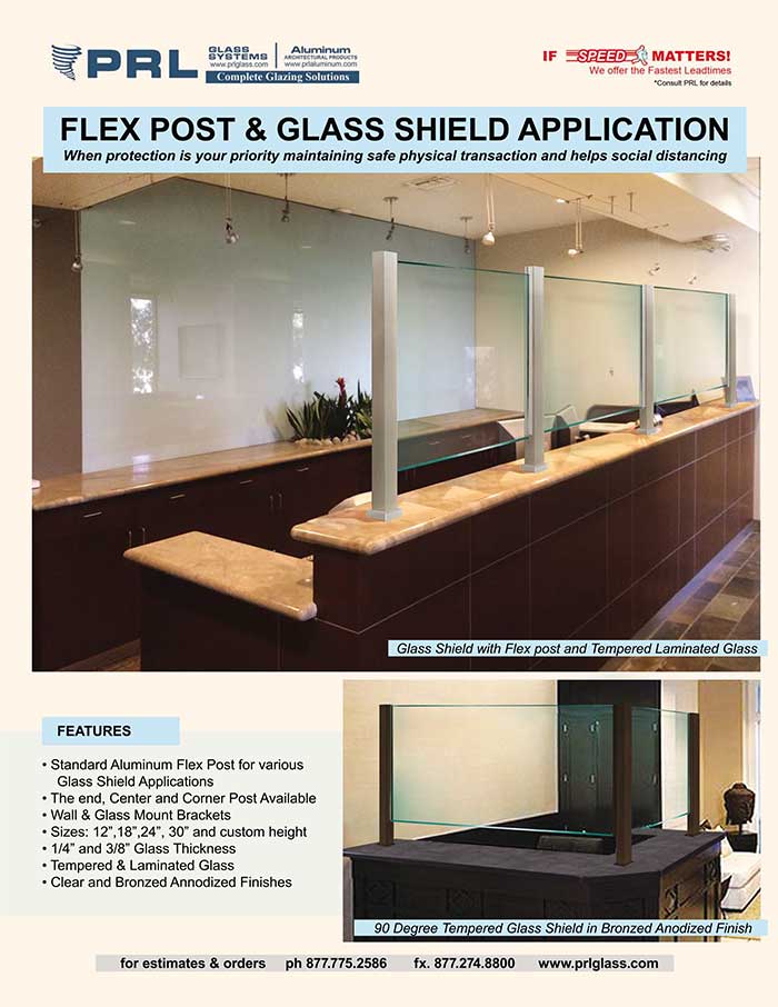 Shop Protective Glass Shields at PRL. Flex Posts & Glass for Public Spaces!