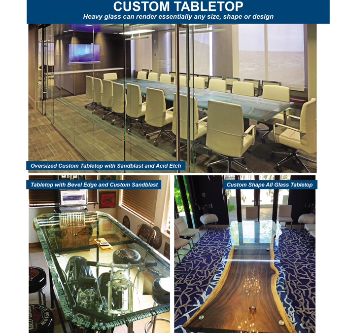PRL Offers Endless Glass Tabletop Customizations Edge work, Sandblast, Size and Many More!