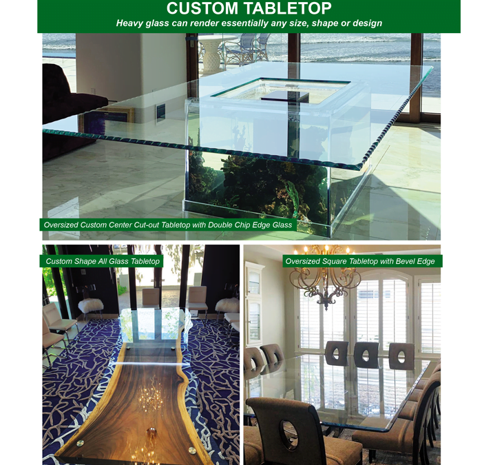 Glass Tabletops at PRL Offer Endless Customizations, Edge Work, Sandblast, Sizes and Much More!