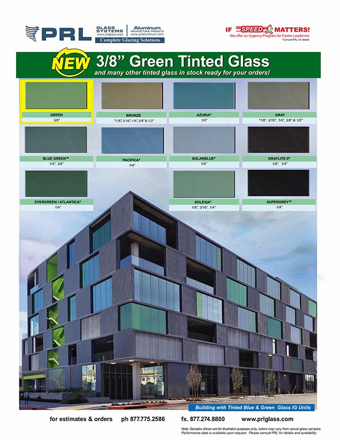 3/8 Green Tinted Glass