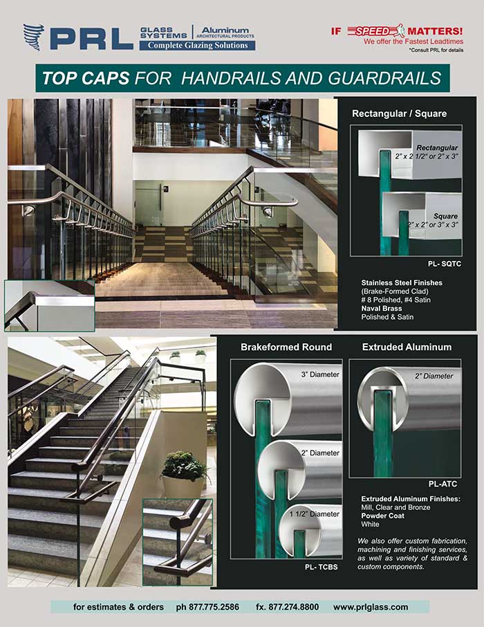 PRL’s Handrail & Guardrail Top Caps. Large Selection for Indoor & Outdoor Railing Systems