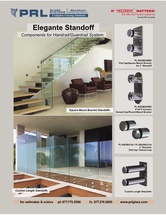 PRL’s Handrail & Guardrail Standoffs. For Innovative All-Glass Railings