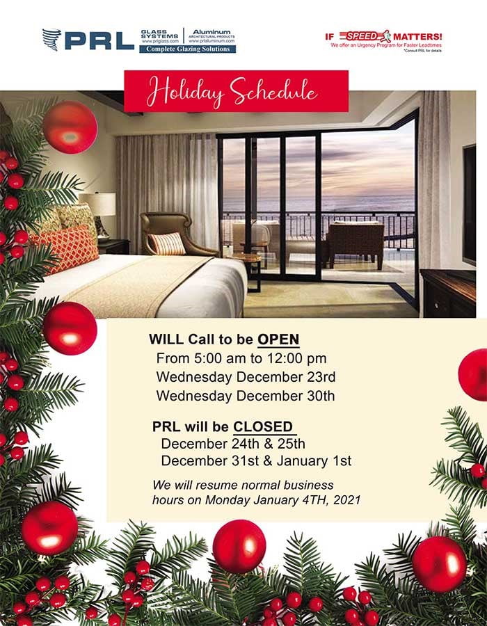 Holiday Schedule