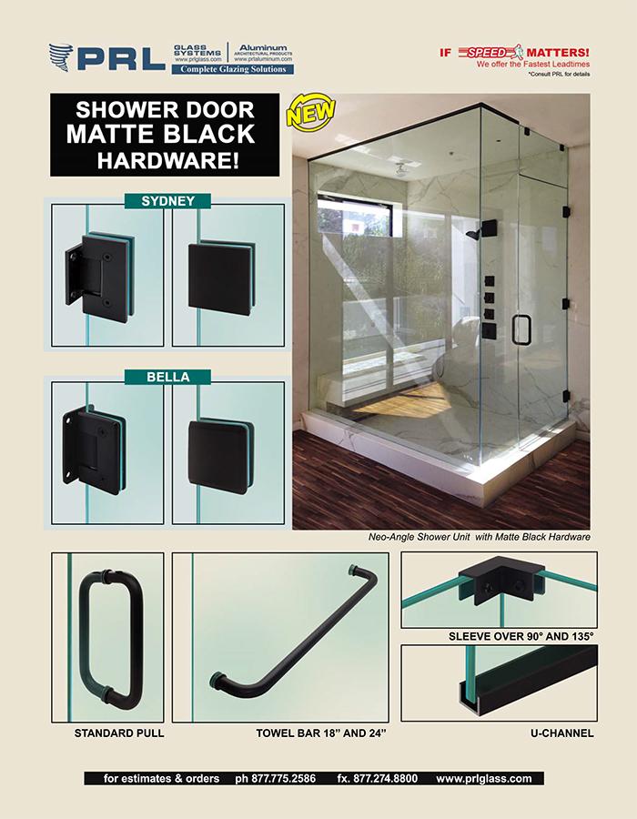 New Matte Black Shower Hardware Finish, now Available at PRL!