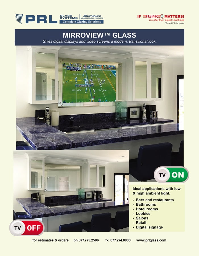 MIRROVIEW™ GLASS. Hide TV Screens in Style.