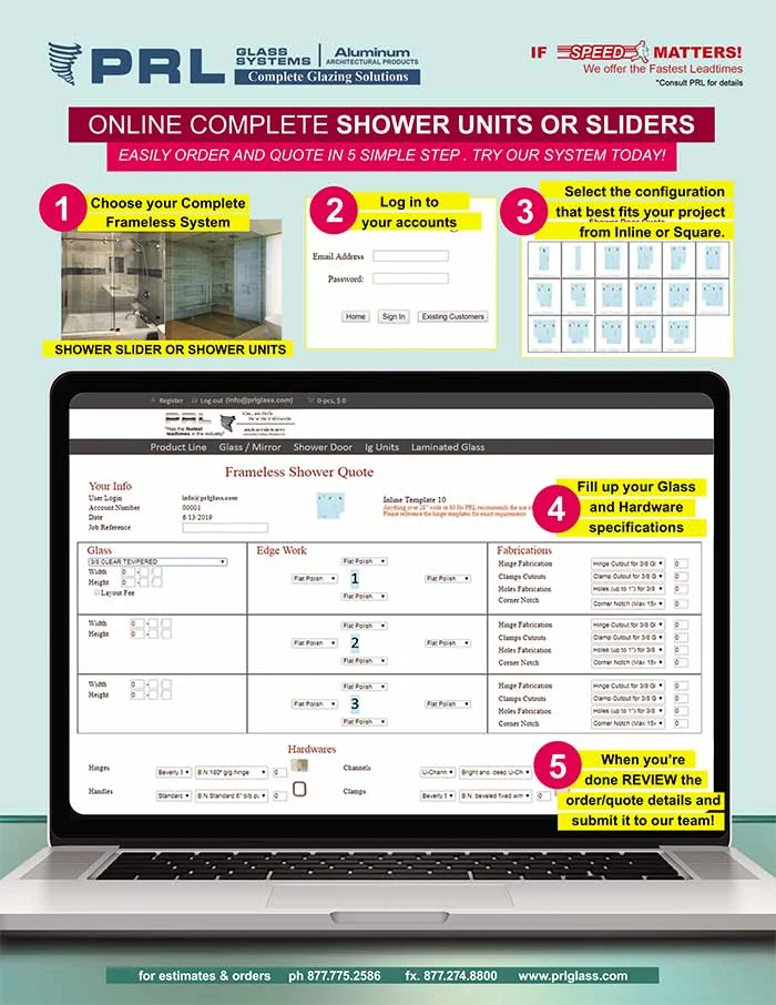 Order Frameless Shower Door Units & Sliders Online