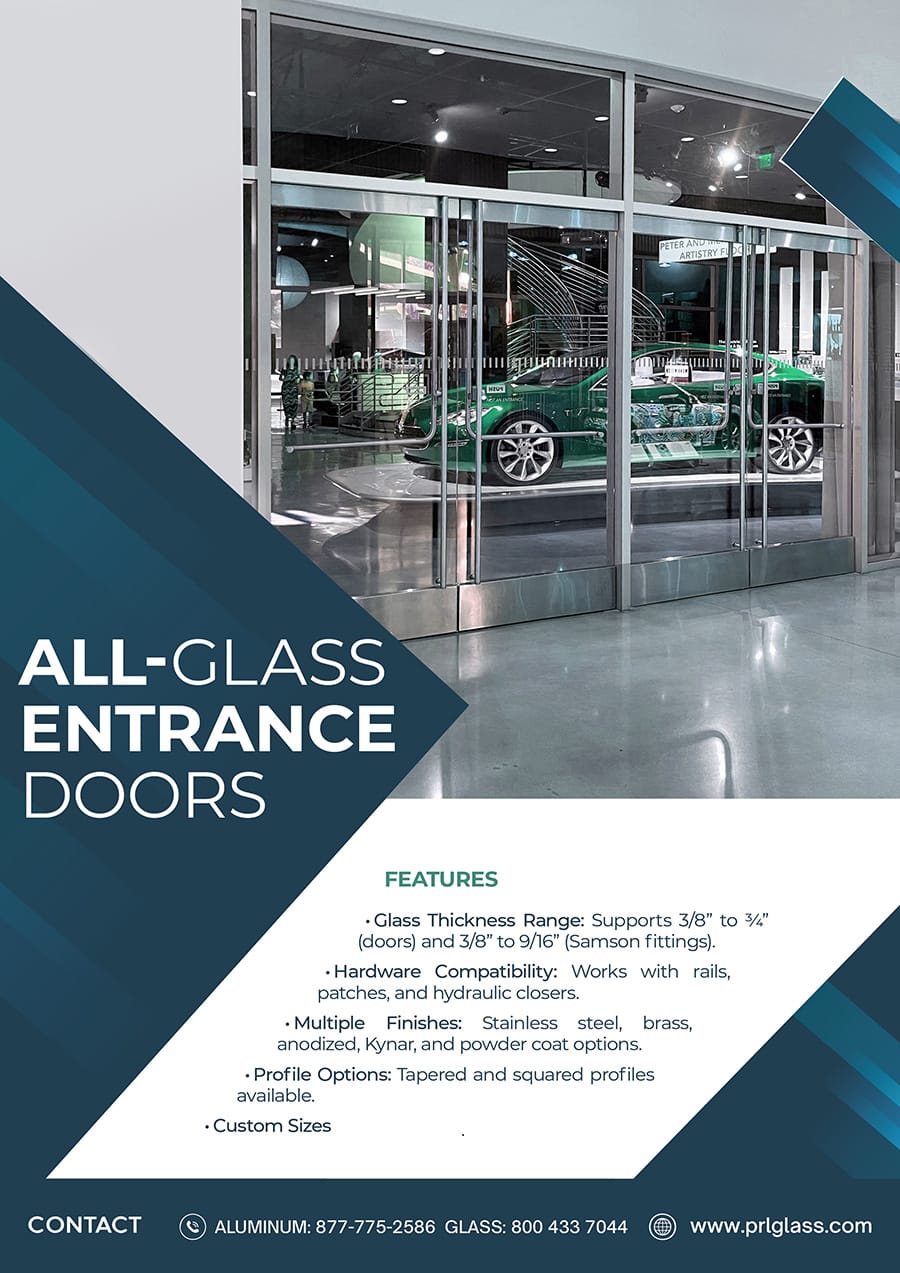 ORDER ALL-GLASS ENTRANCE DOORS AT PRL!