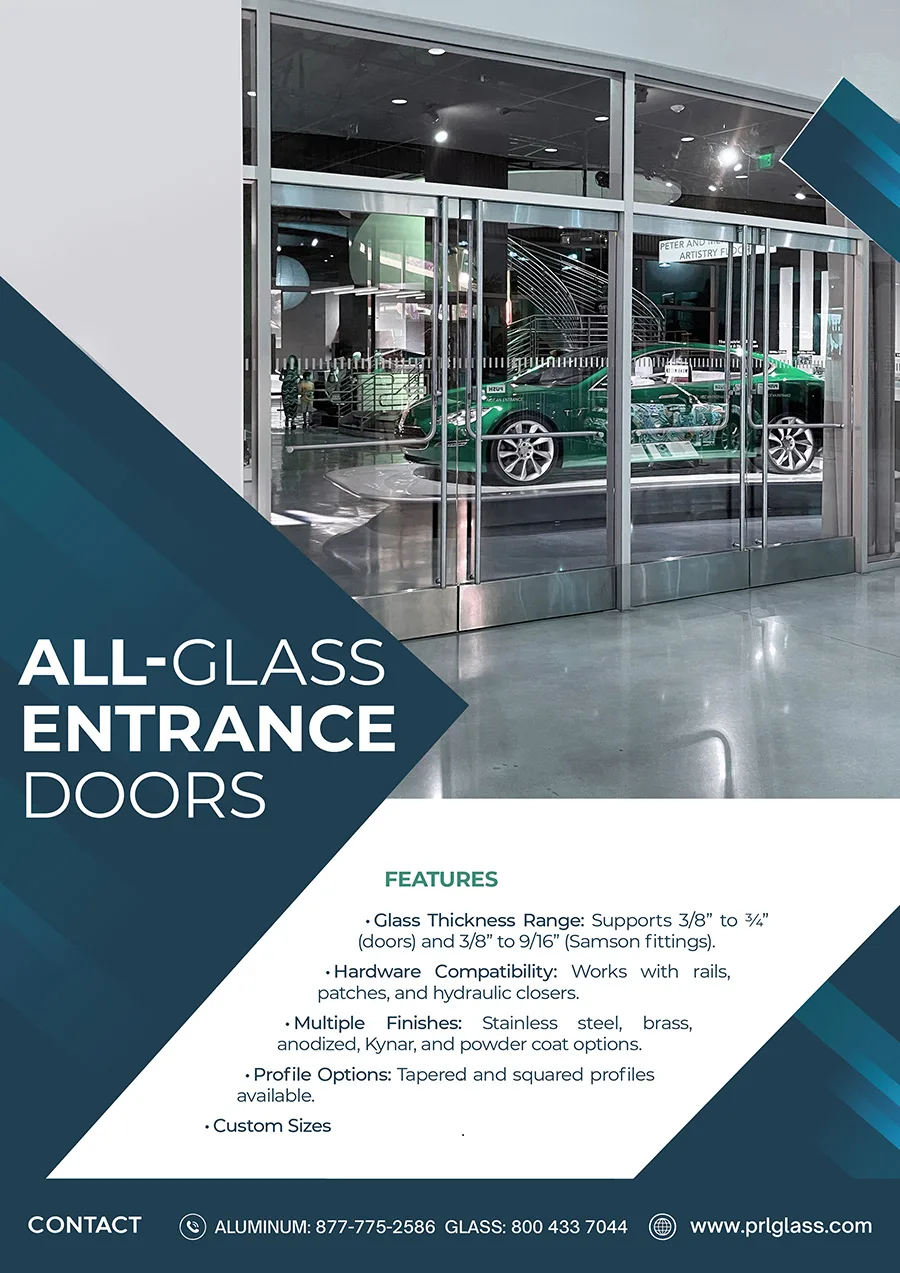 ORDER ALL-GLASS ENTRANCE DOORS AT PRL!