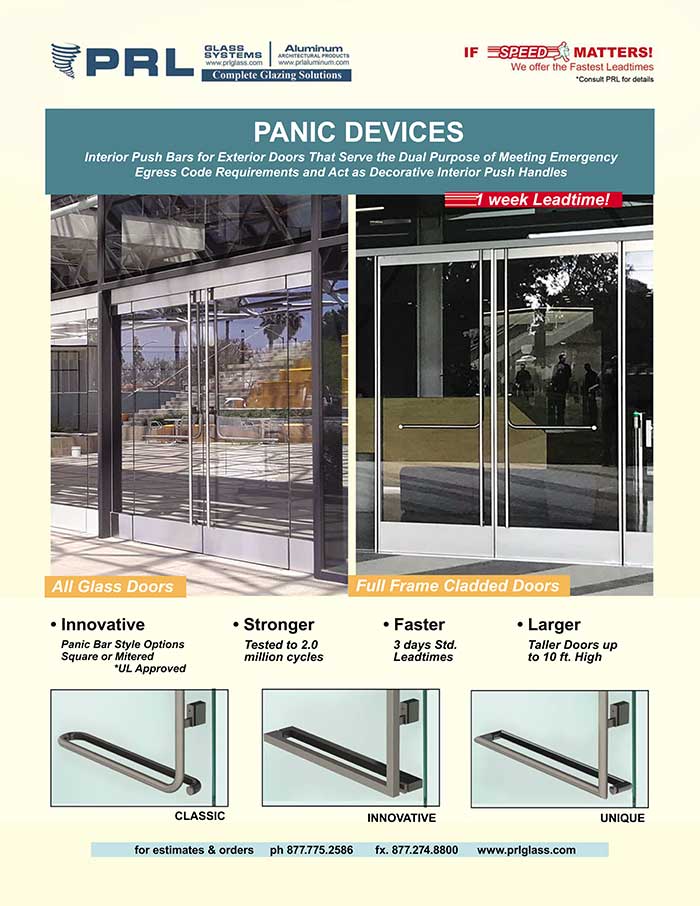 Panic Door Devices. For complete All-Glass & Full Framed Entrance Systems.