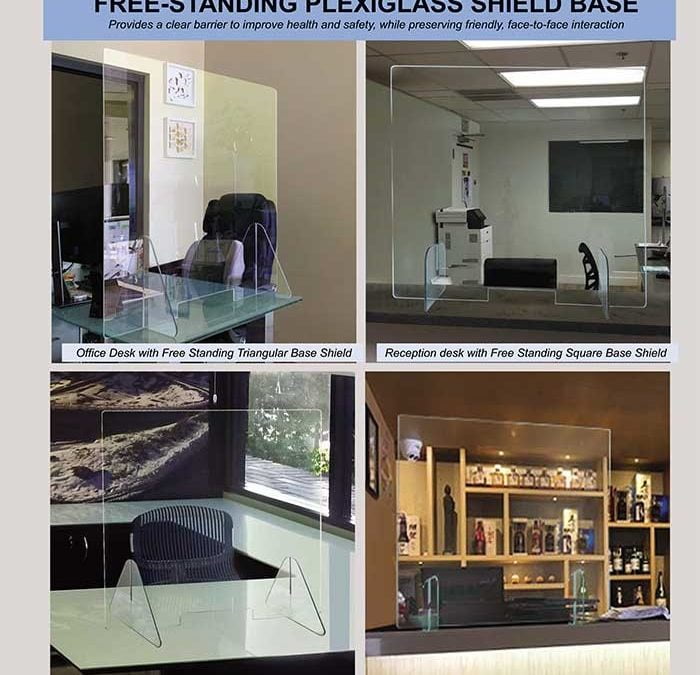 Protective Plexiglass Shields for Essential Businesses. Free-Standing, Movable Barriers at PRL!