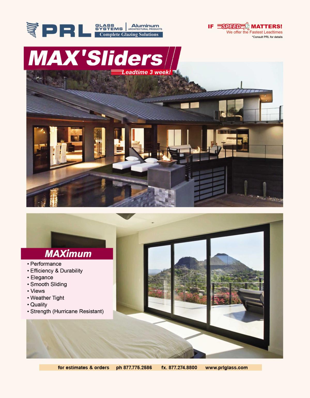 PRL Max Aluminum Sliding Doors. Who Makes Traditional & Corner Sliders? Buy at PRL!