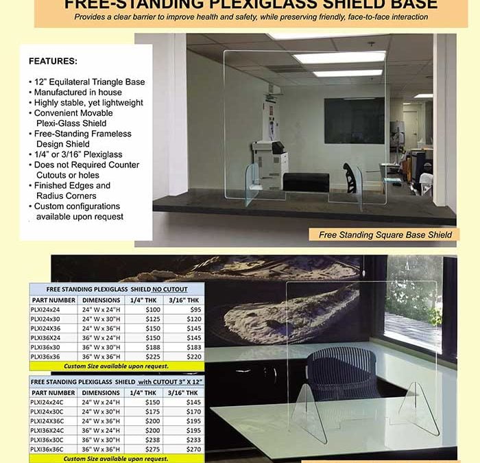 Protective Plexiglass Shields. Lighter, Self-Supporting & Easily Movable!