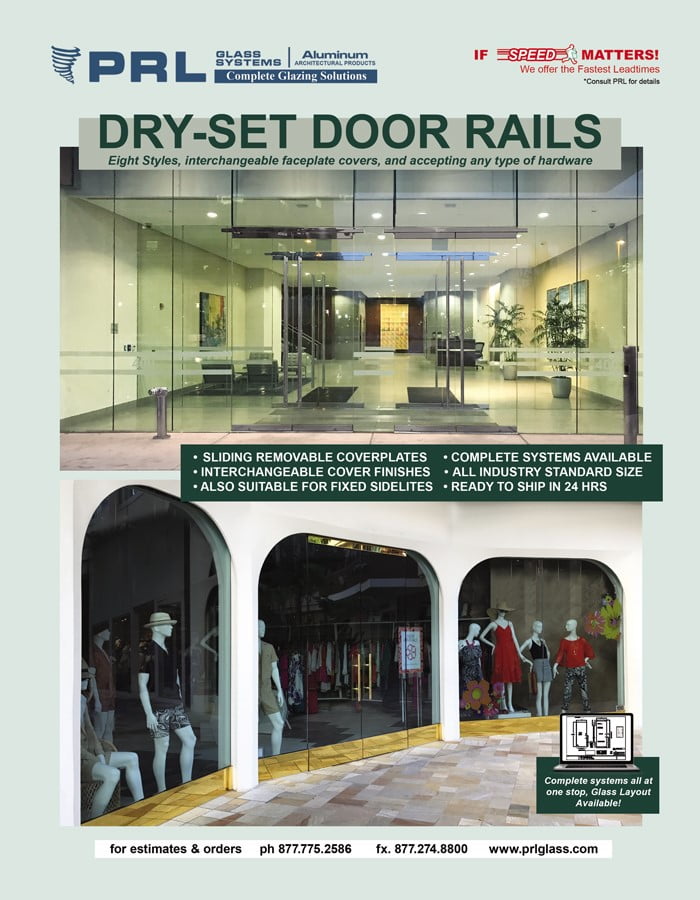 Rapid Dryset Door Rails Mess-Free Installation for All-Glass Framed Doors