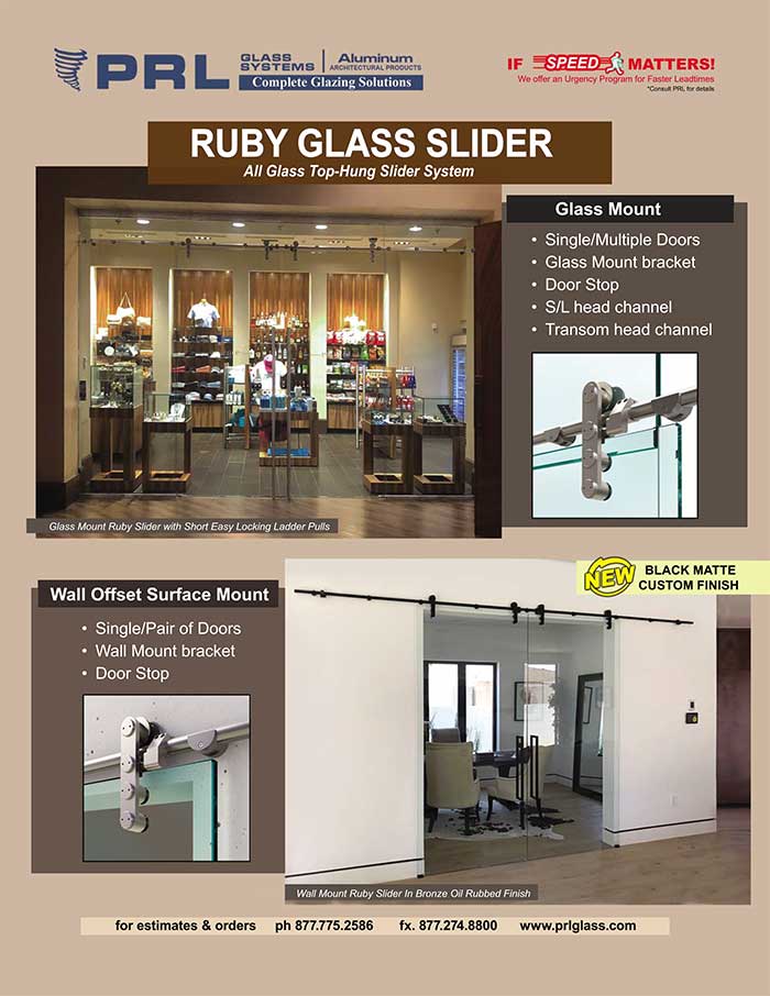 Ruby All Glass Sliding Doors. Get Interior Entries with Boundless Views at PRL!