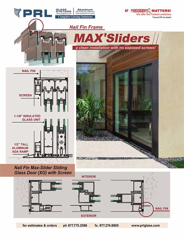Max Sliding Doors with Nail Fin Frame