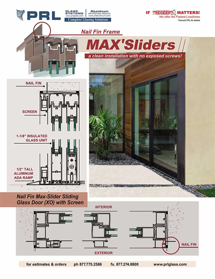 max sliding doors with nail fin frame